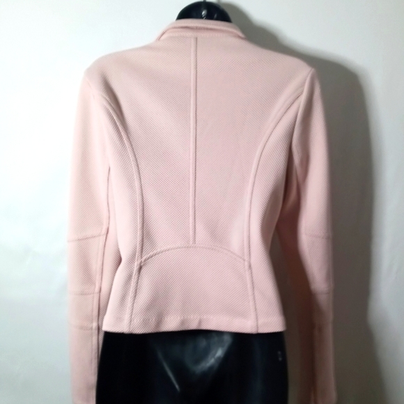 Express Pink Cropped Moto Jacket Size Small Zip Up - Picture 2 of 4